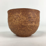 Japanese Ceramic Sake Cup Vtg Pottery Yakimono Guinomi Ochoko Brown G51