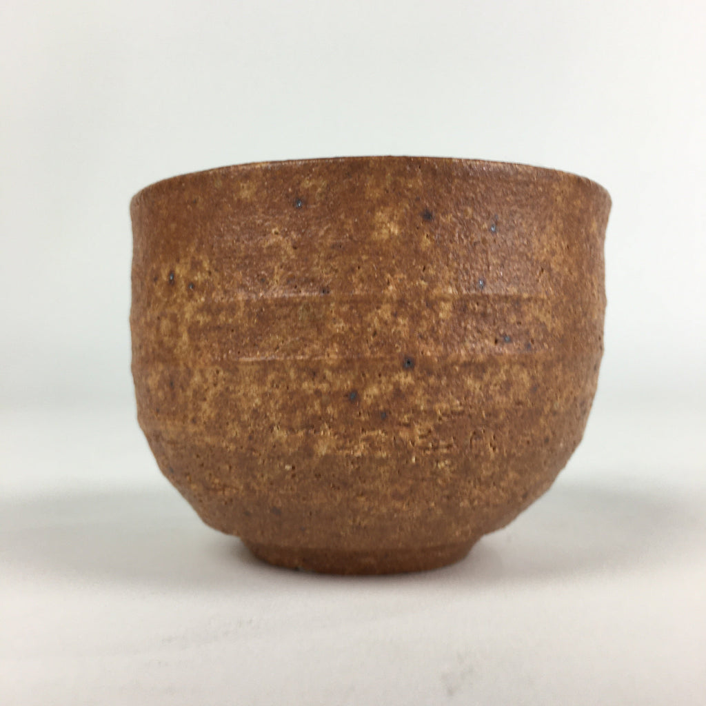 Japanese Ceramic Sake Cup Vtg Pottery Yakimono Guinomi Ochoko Brown G51