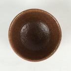 Japanese Ceramic Sake Cup Vtg Pottery Yakimono Guinomi Ochoko Brown G51
