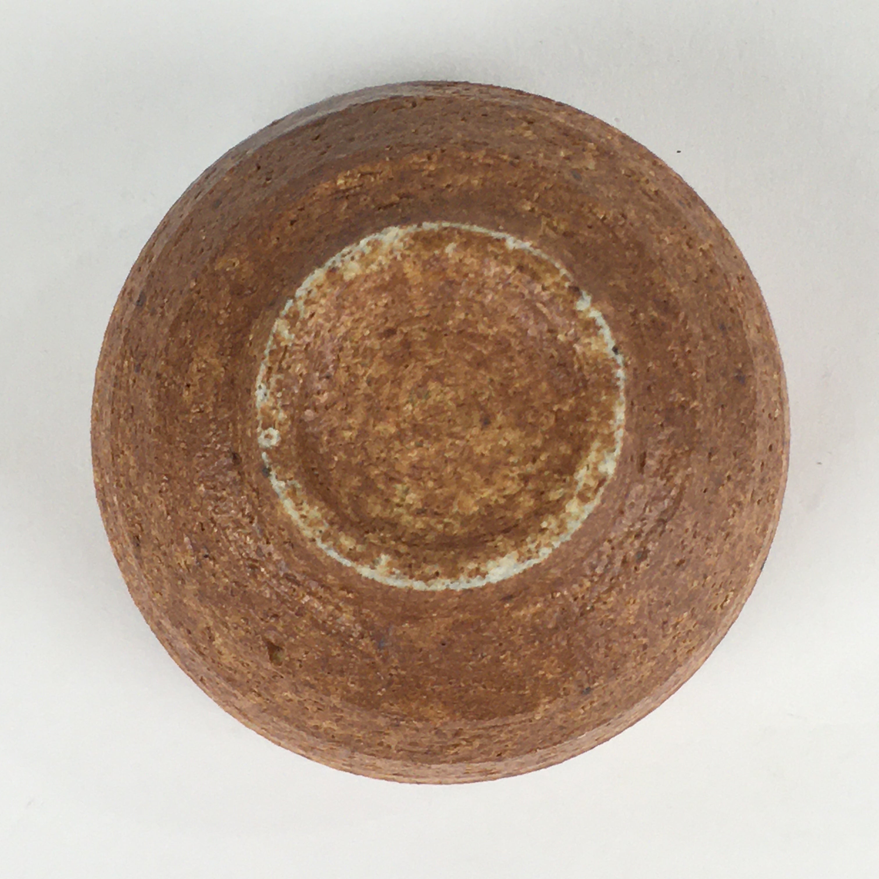 Japanese Ceramic Sake Cup Vtg Pottery Yakimono Guinomi Ochoko Brown G51