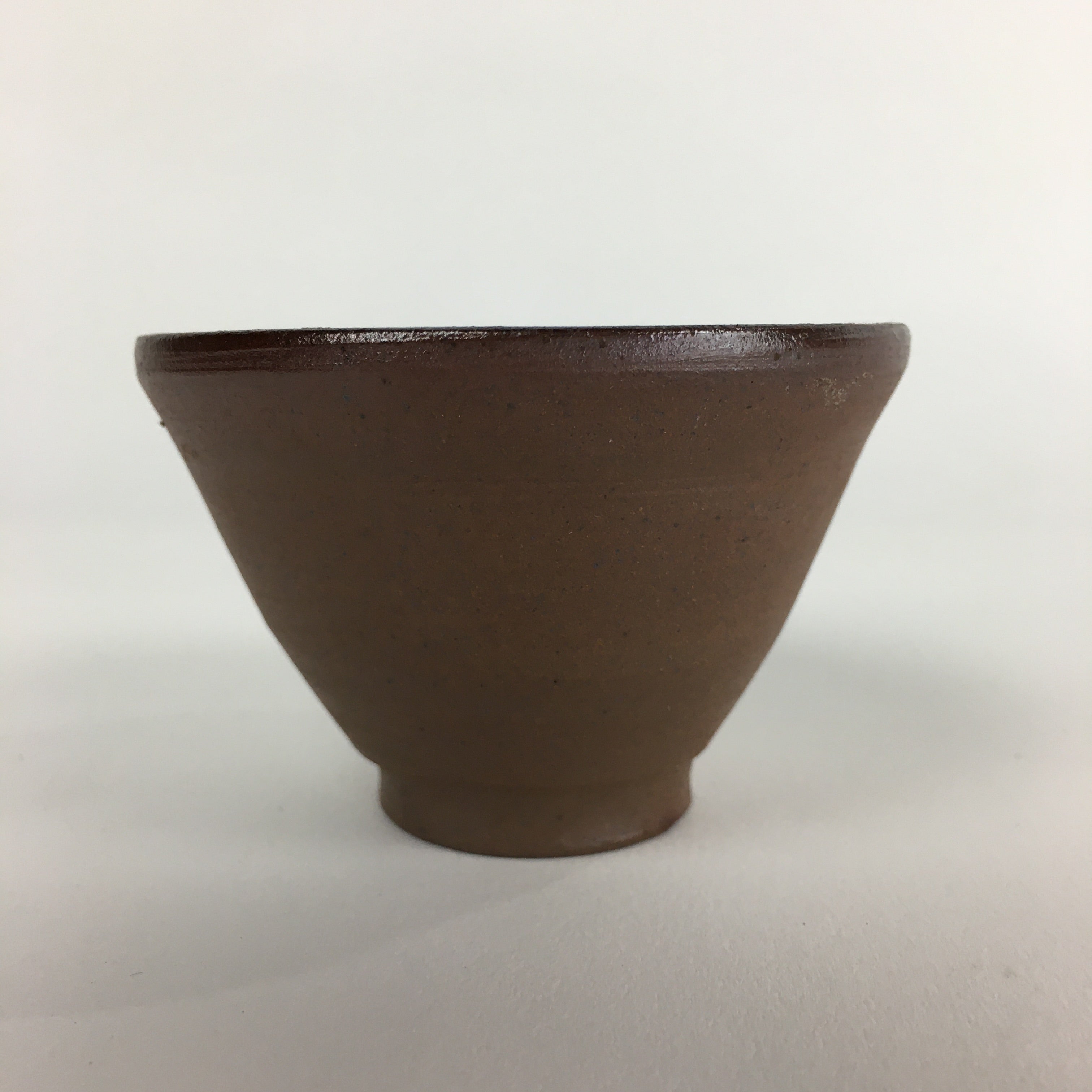 Japanese Ceramic Sake Cup Vtg Pottery Yakimono Guinomi Ochoko Brown G52