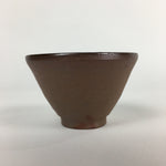 Japanese Ceramic Sake Cup Vtg Pottery Yakimono Guinomi Ochoko Brown G52