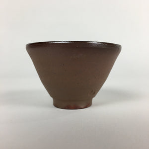 Japanese Ceramic Sake Cup Vtg Pottery Yakimono Guinomi Ochoko Brown G52