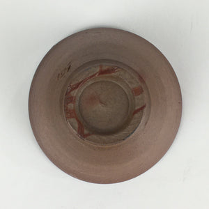 Japanese Ceramic Sake Cup Vtg Pottery Yakimono Guinomi Ochoko Brown G52