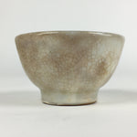 Japanese Ceramic Sake Cup Vtg Pottery Yakimono Guinomi Ochoko White G53