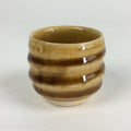 Japanese Ceramic Sake Cup Vtg Pottery Yellow Glaze Guinomi Ochoko G50
