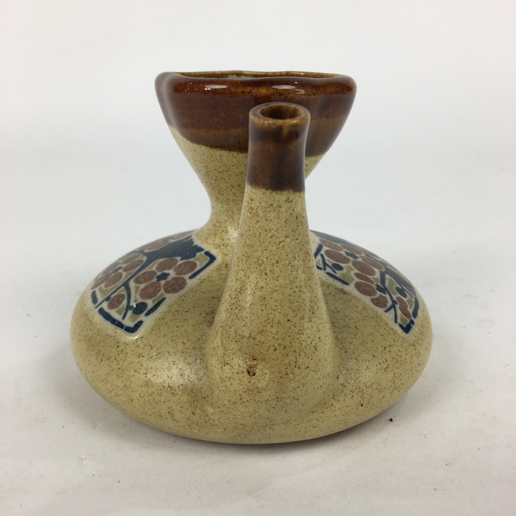 Japanese Ceramic Sake Warming Bottle Vtg Pottery Brown Yakimono TS324