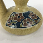 Japanese Ceramic Sake Warming Bottle Vtg Pottery Brown Yakimono TS324