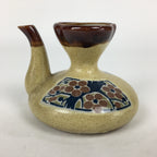Japanese Ceramic Sake Warming Bottle Vtg Pottery Brown Yakimono TS325