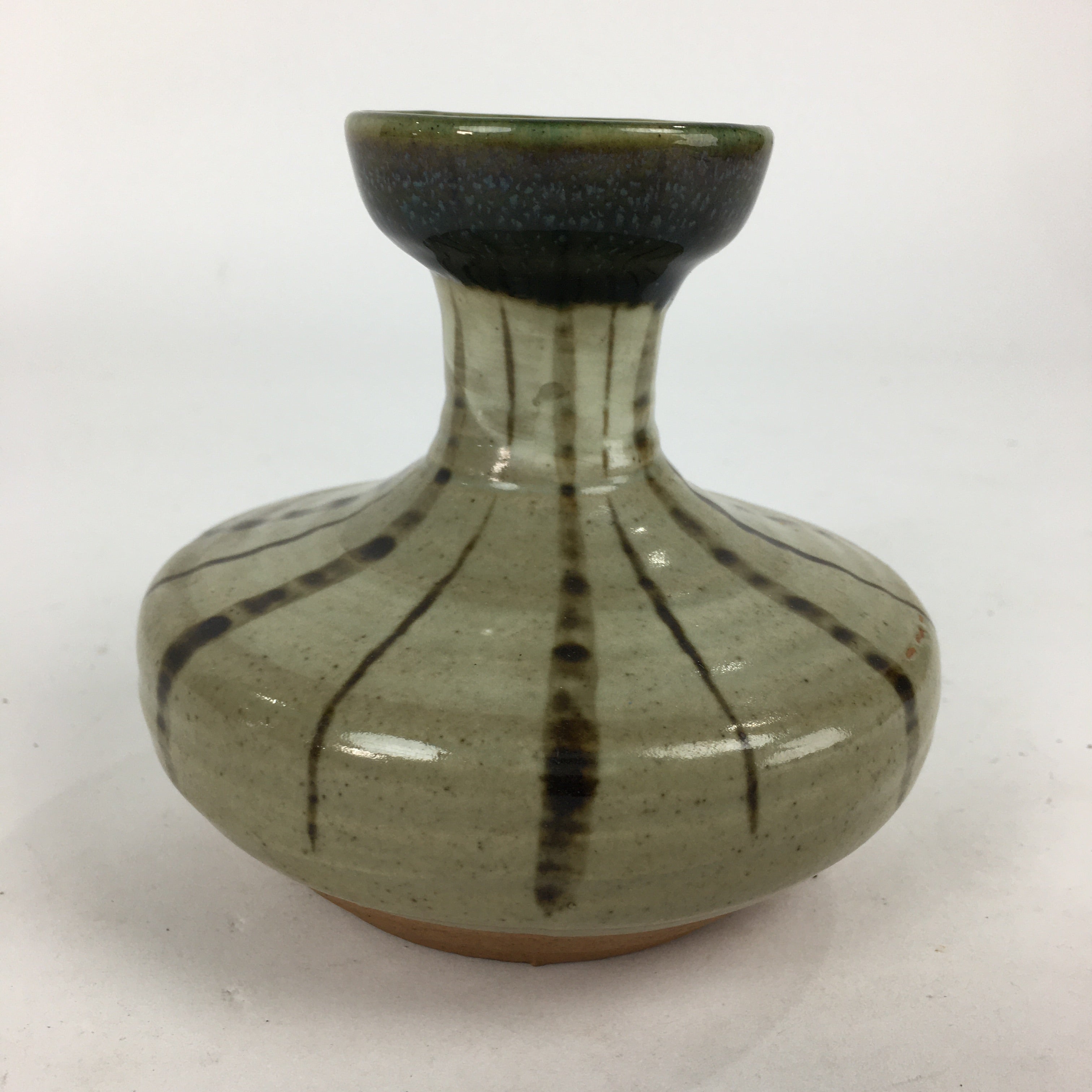 Japanese Ceramic Sake Warming Bottle Vtg Pottery Brown Yakimono TS345