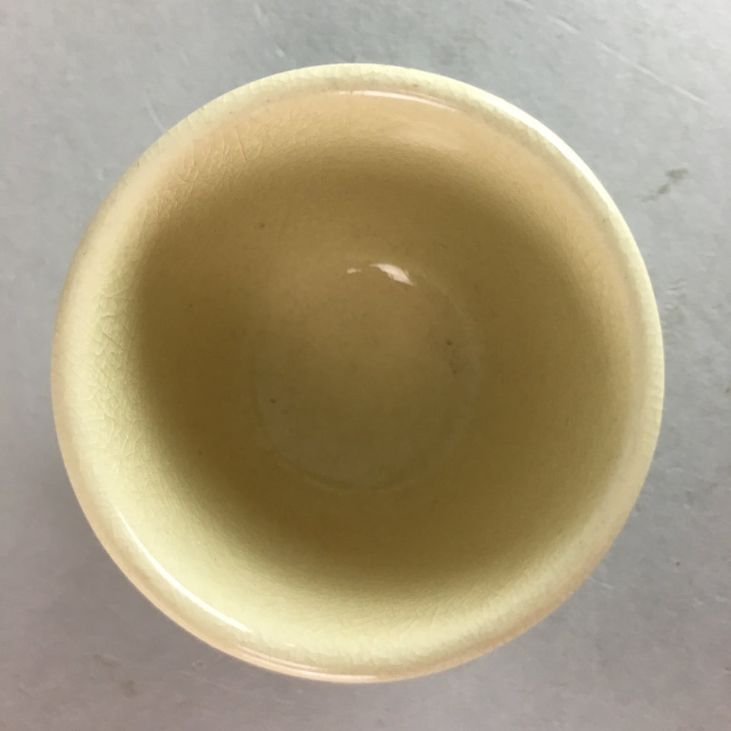 Japanese Ceramic Satsuma Sake Cup Guinomi Sakazuki Vtg Crackle Pottery GU577