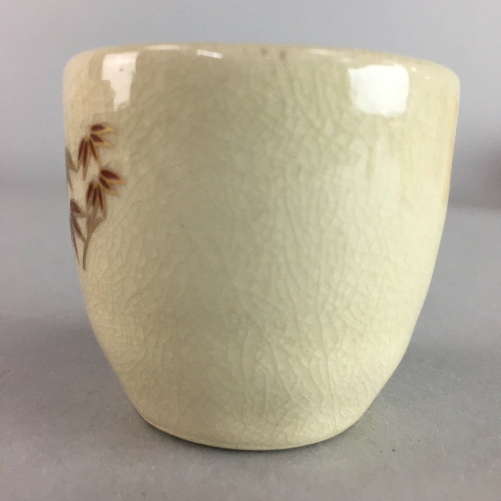 Japanese Ceramic Satsuma Sake Cup Guinomi Sakazuki Vtg Crackle Pottery GU577