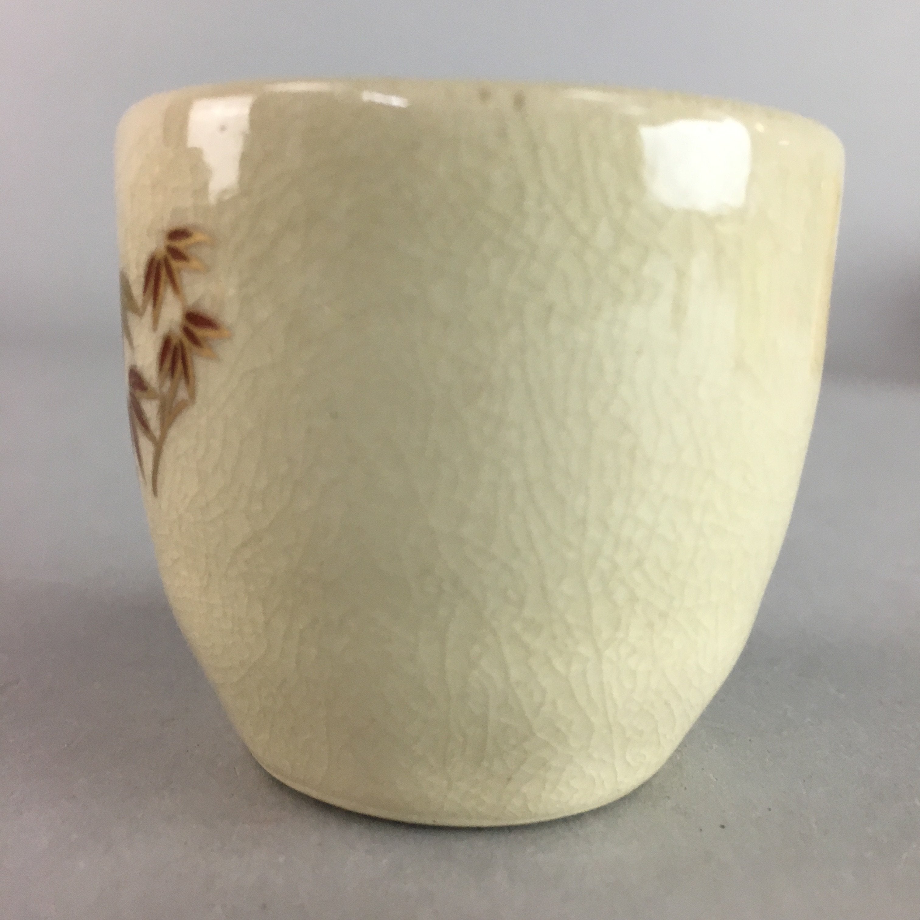 Japanese Ceramic Satsuma Sake Cup Guinomi Sakazuki Vtg Crackle Pottery GU577