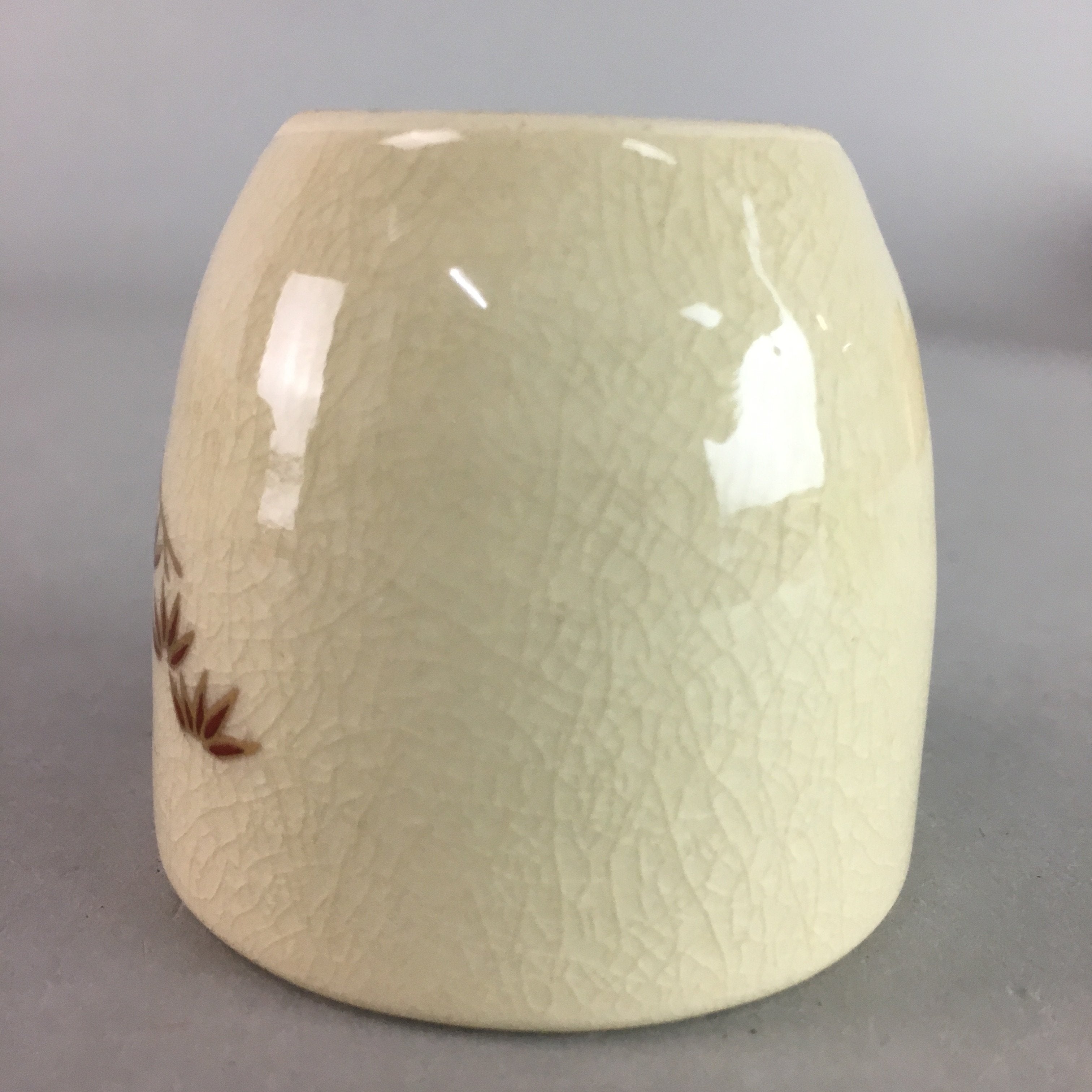 Japanese Ceramic Satsuma Sake Cup Guinomi Sakazuki Vtg Crackle Pottery GU577