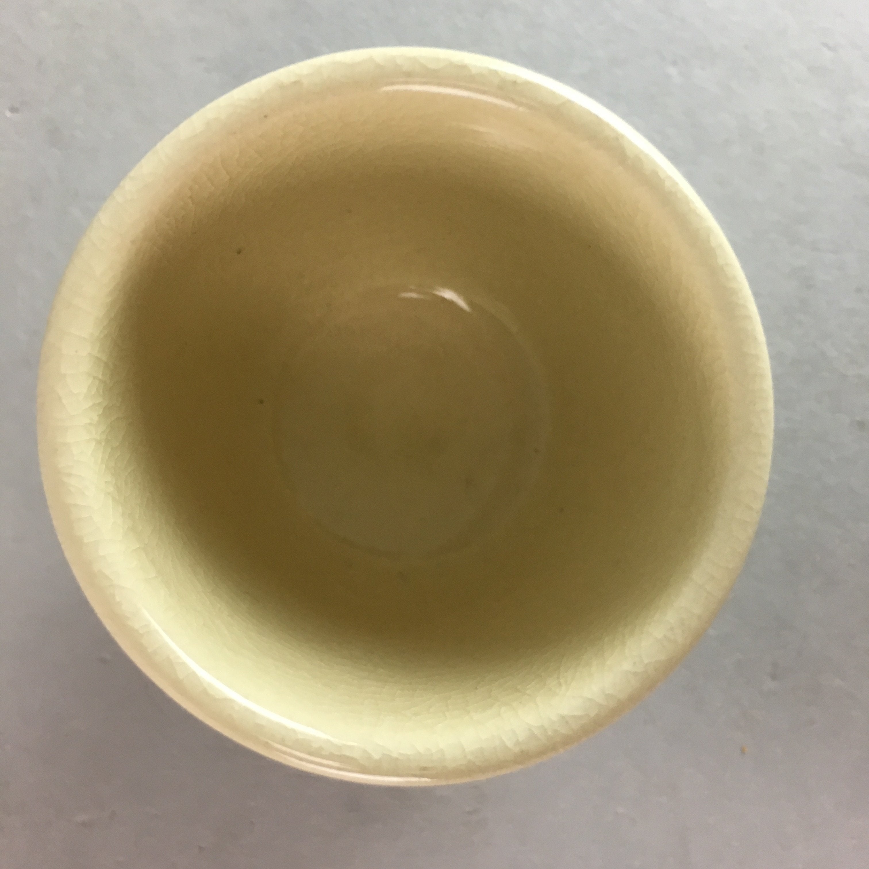 Japanese Ceramic Satsuma Sake Cup Guinomi Sakazuki Vtg Crackle Pottery GU579