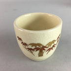 Japanese Ceramic Satsuma Sake Cup Guinomi Sakazuki Vtg Crackle Pottery GU579