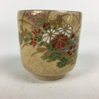 Japanese Ceramic Satsuma Ware Teacup Yunomi Vtg Hand Drawn Sencha TC292
