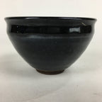 Japanese Ceramic Seto ware Tea Ceremony Bowl Vtg Chawan Black Pottery GTB752