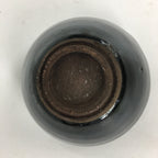 Japanese Ceramic Seto ware Tea Ceremony Bowl Vtg Chawan Black Pottery GTB752