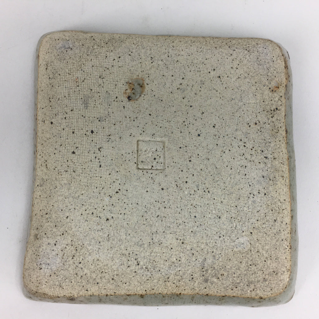 Japanese Ceramic Shibukusa Ware Small Plate Vtg Square Shape Kozara PP760