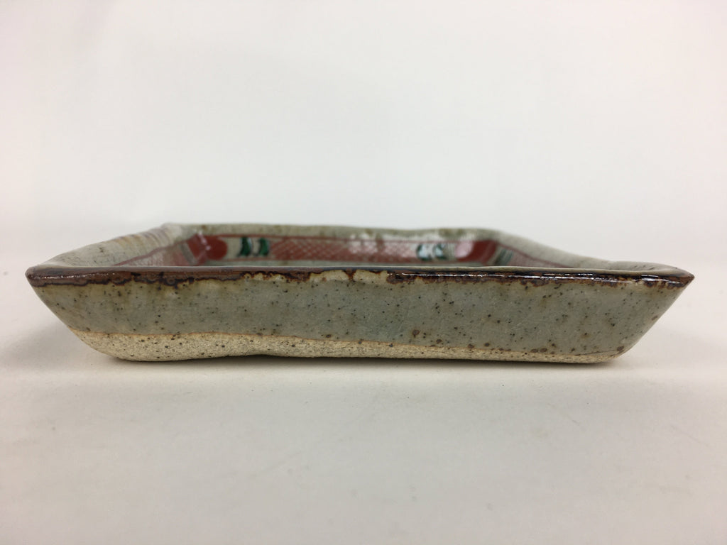 Japanese Ceramic Shibukusa Ware Small Plate Vtg Square Shape Kozara PP760