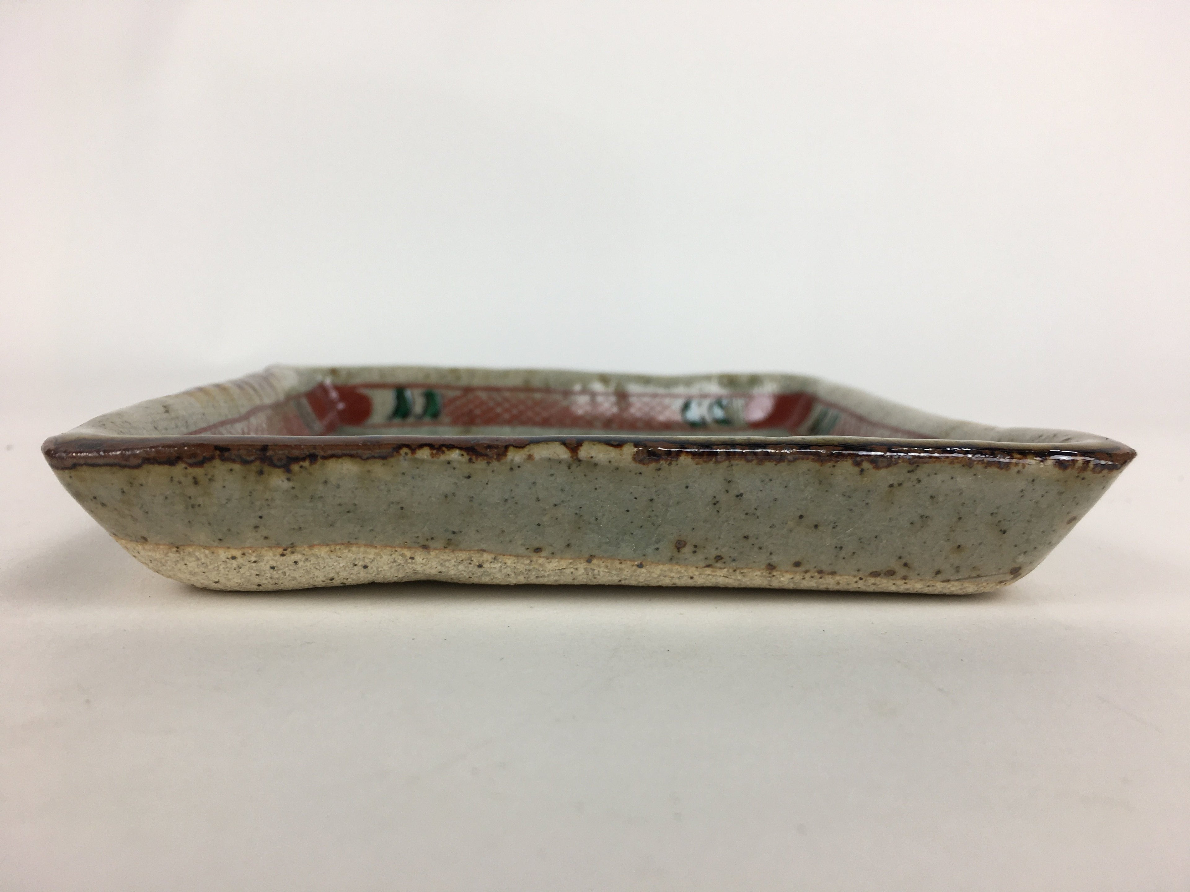 Japanese Ceramic Shibukusa Ware Small Plate Vtg Square Shape Kozara PP760