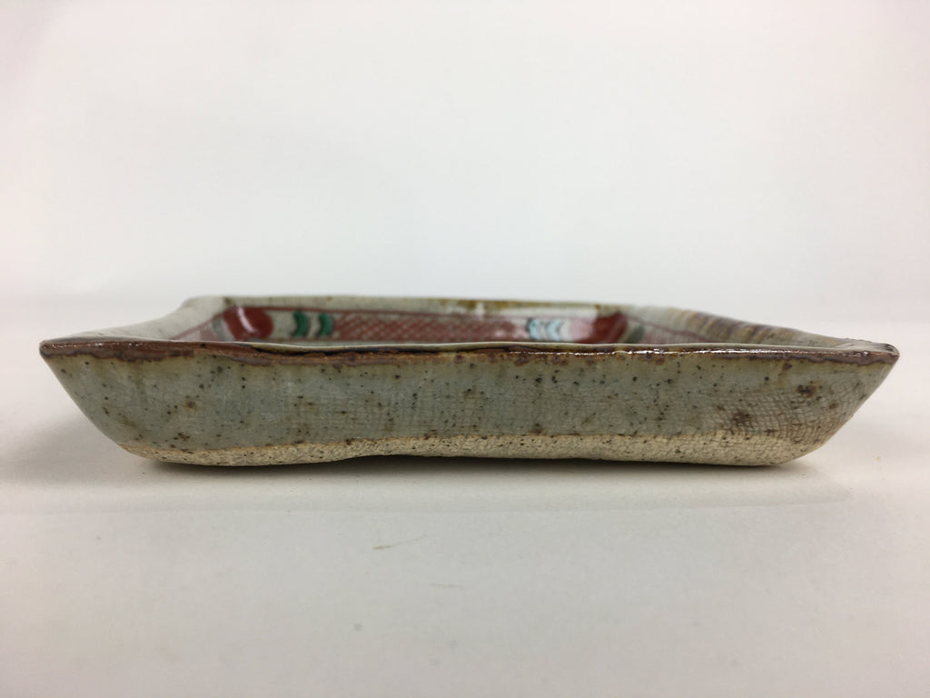 Japanese Ceramic Shibukusa Ware Small Plate Vtg Square Shape Kozara PP760