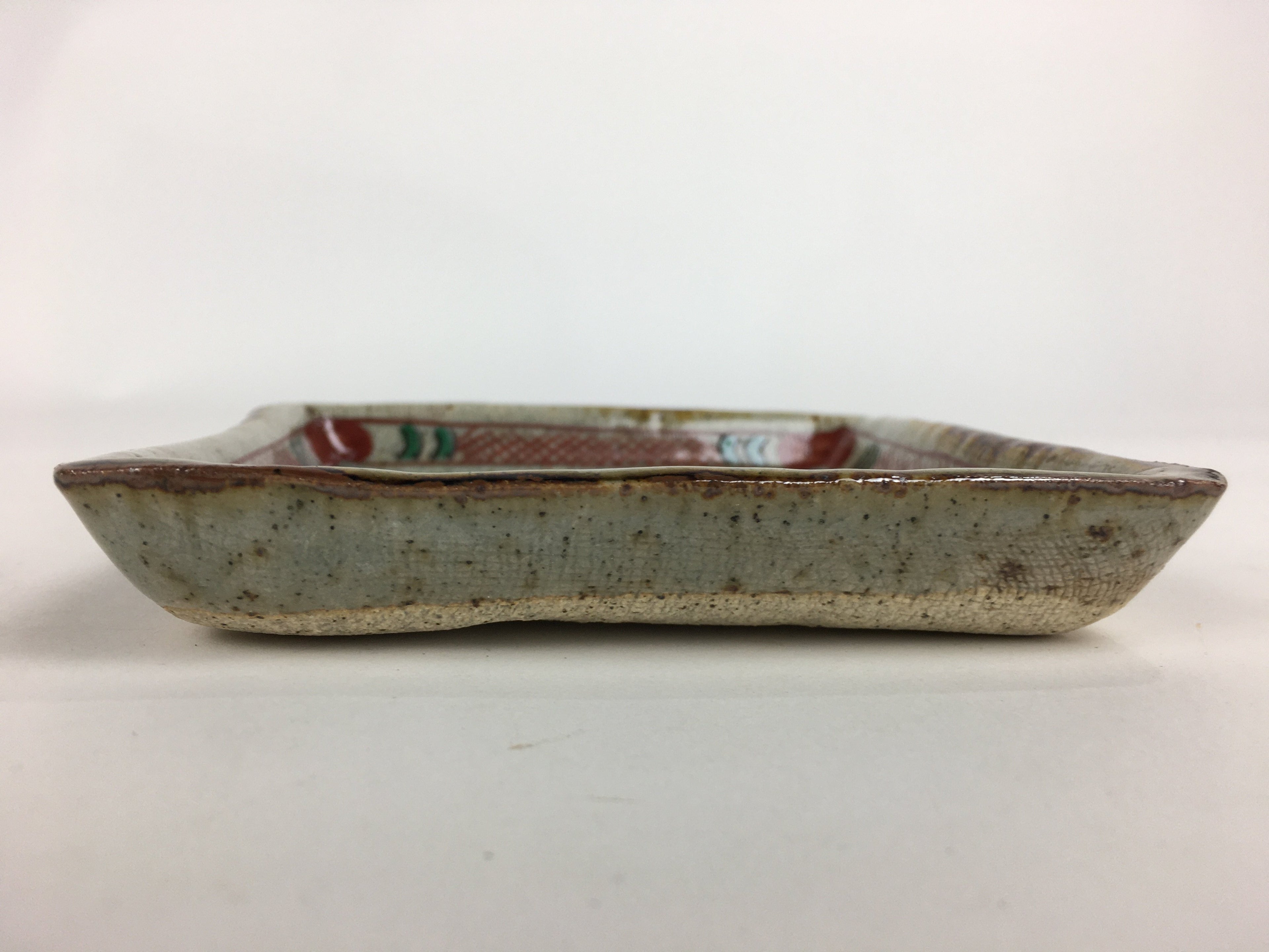 Japanese Ceramic Shibukusa Ware Small Plate Vtg Square Shape Kozara PP760