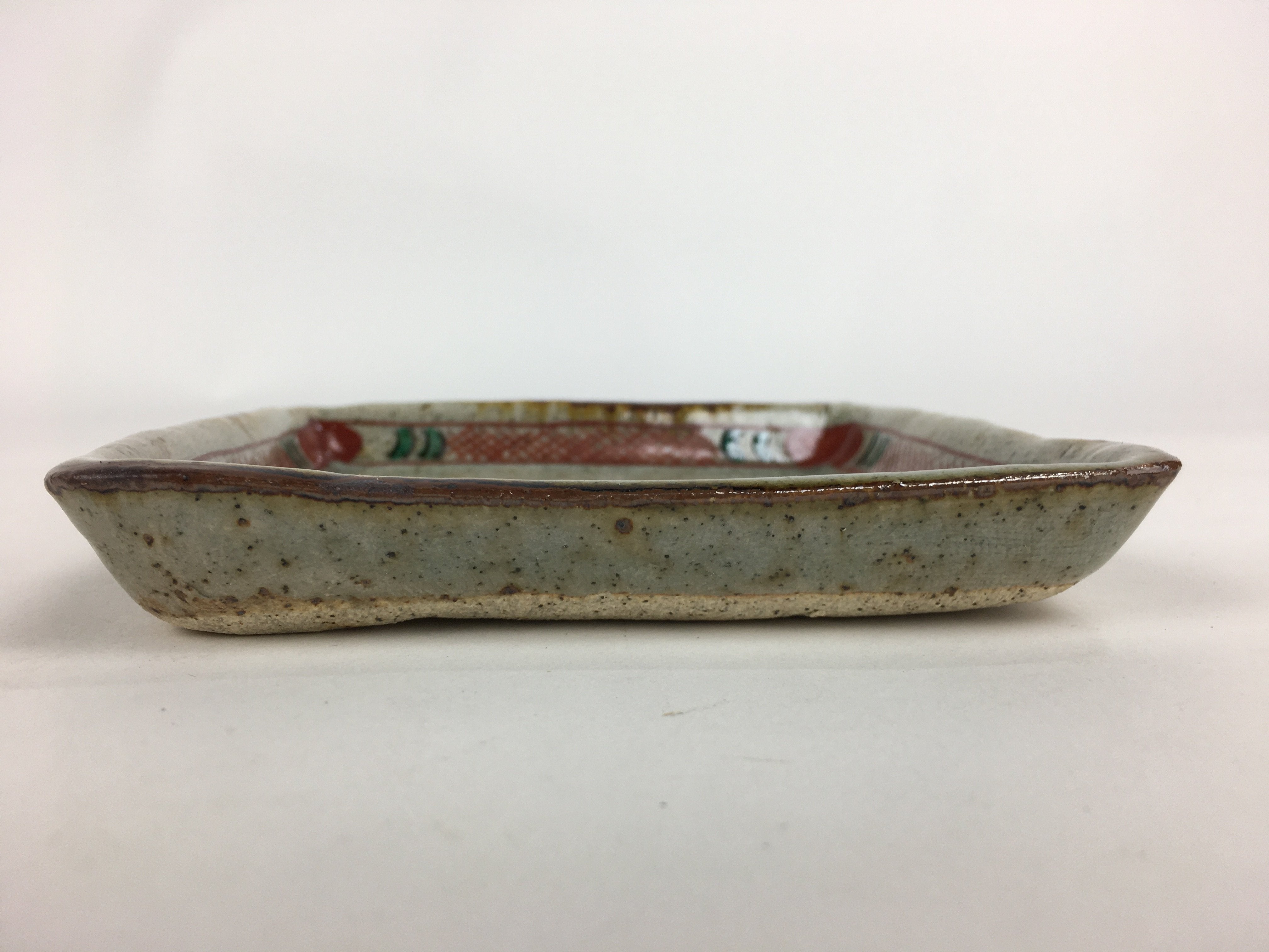 Japanese Ceramic Shibukusa Ware Small Plate Vtg Square Shape Kozara PP760