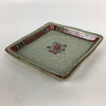 Japanese Ceramic Shibukusa Ware Small Plate Vtg Square Shape Kozara PP761