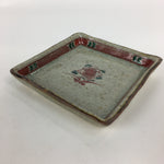 Japanese Ceramic Shibukusa Ware Small Plate Vtg Square Shape Kozara PP762