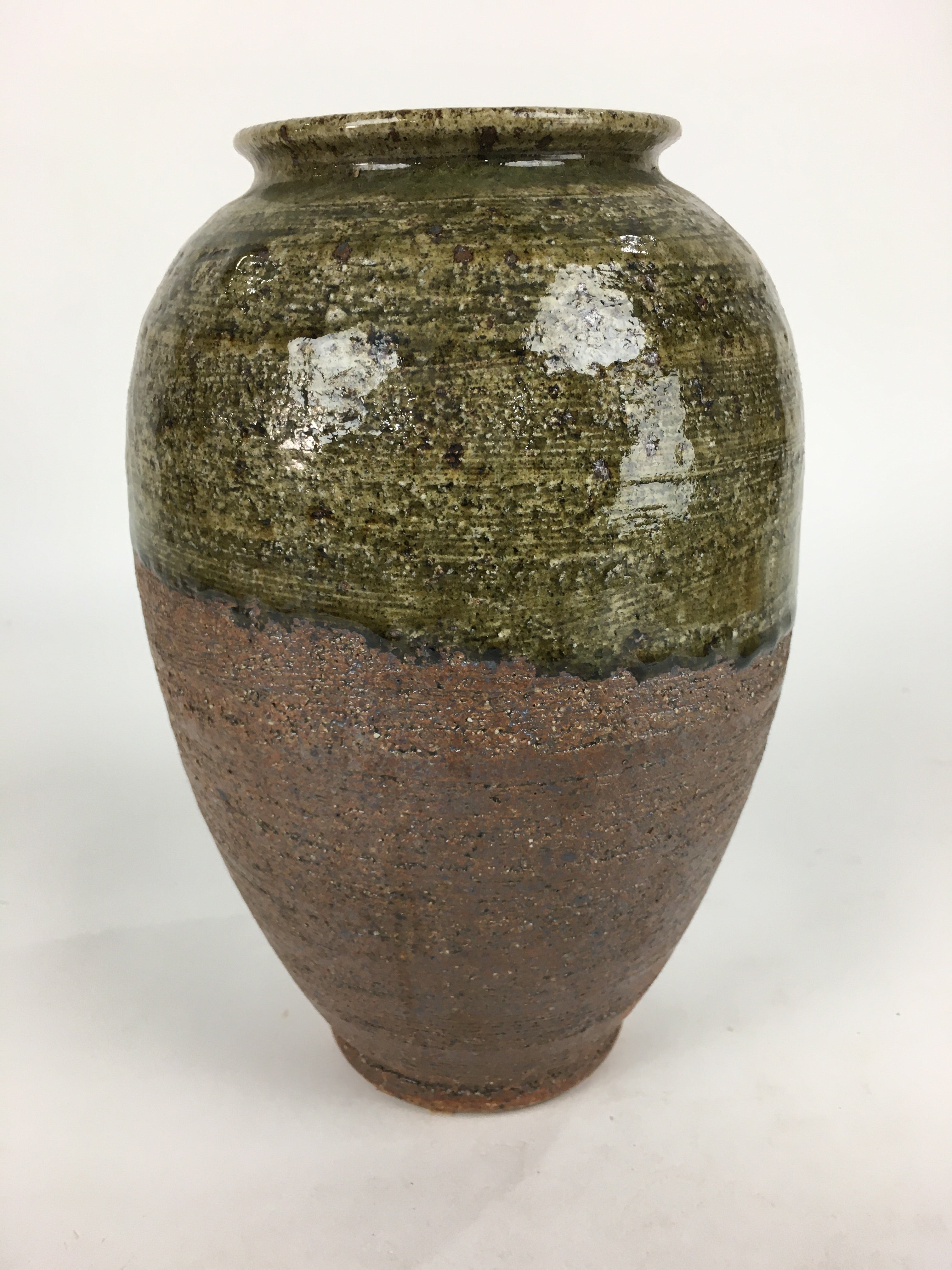 Japanese Ceramic Shigaraki Ware Flower Vase Vtg Kabin Ikebana Arrangement FV972