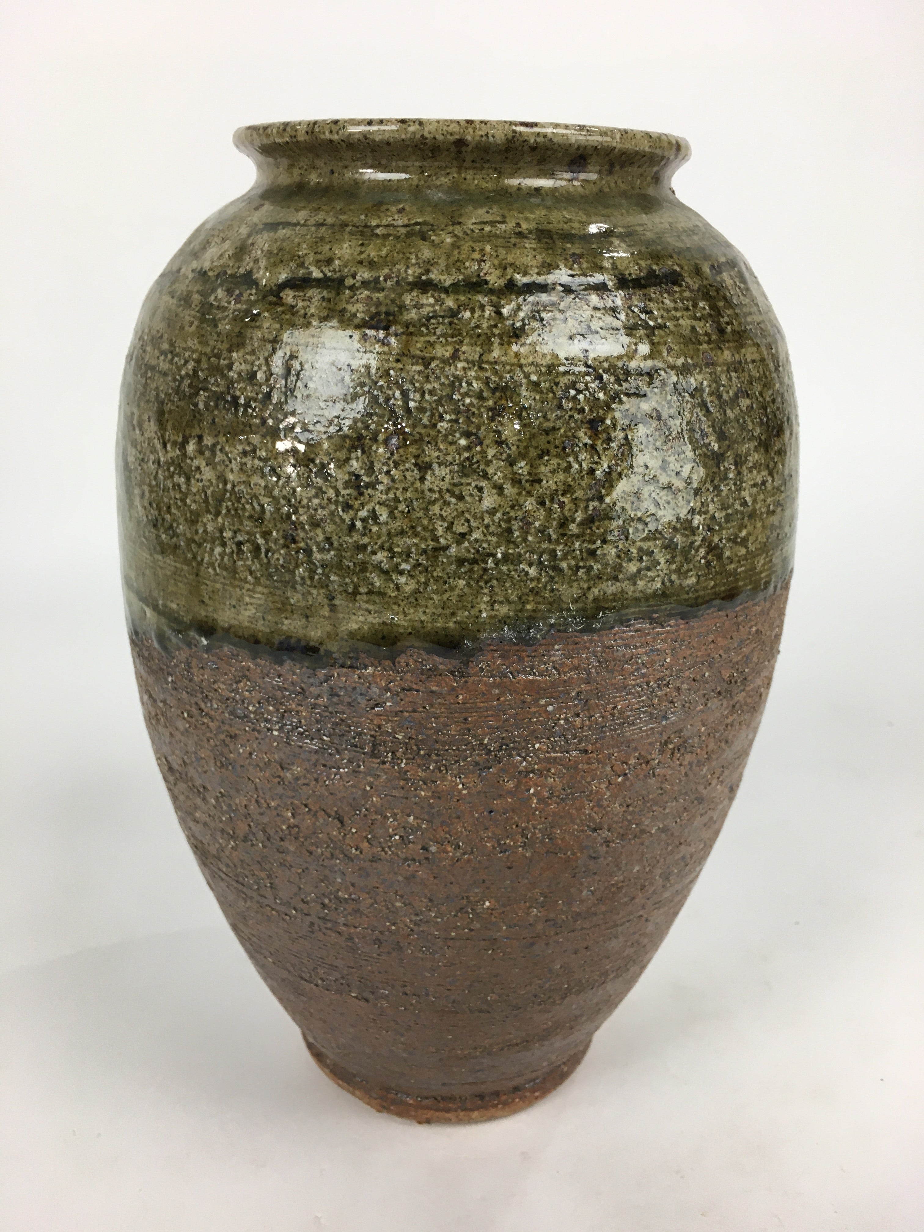 Japanese Ceramic Shigaraki Ware Flower Vase Vtg Kabin Ikebana Arrangement FV972
