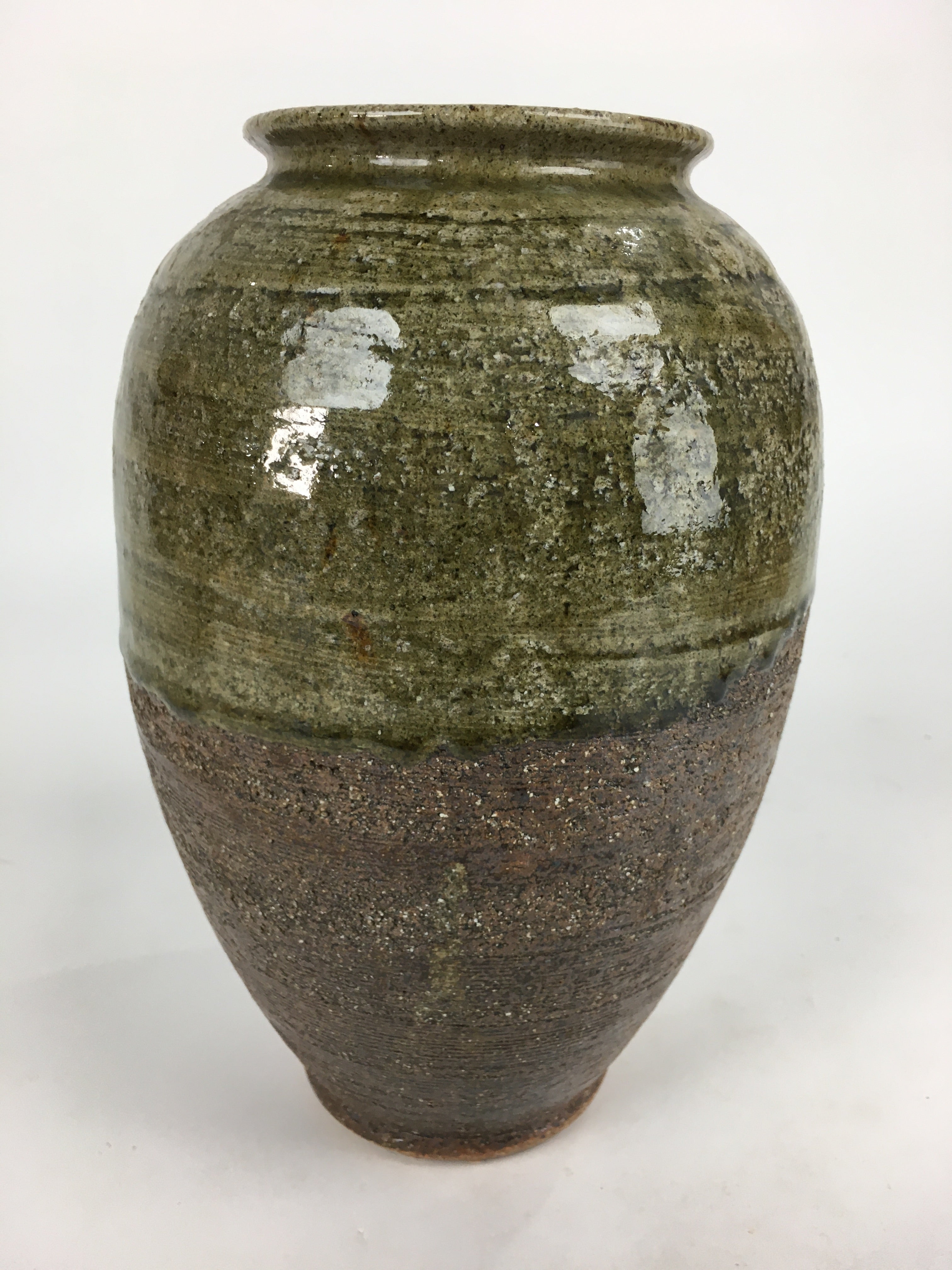 Japanese Ceramic Shigaraki Ware Flower Vase Vtg Kabin Ikebana Arrangement FV972