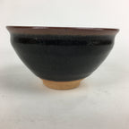Japanese Ceramic Shigaraki Ware Tea Ceremony Bowl Vtg Black Brown Chawan GTB790