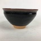 Japanese Ceramic Shigaraki Ware Tea Ceremony Bowl Vtg Black Brown Chawan GTB790
