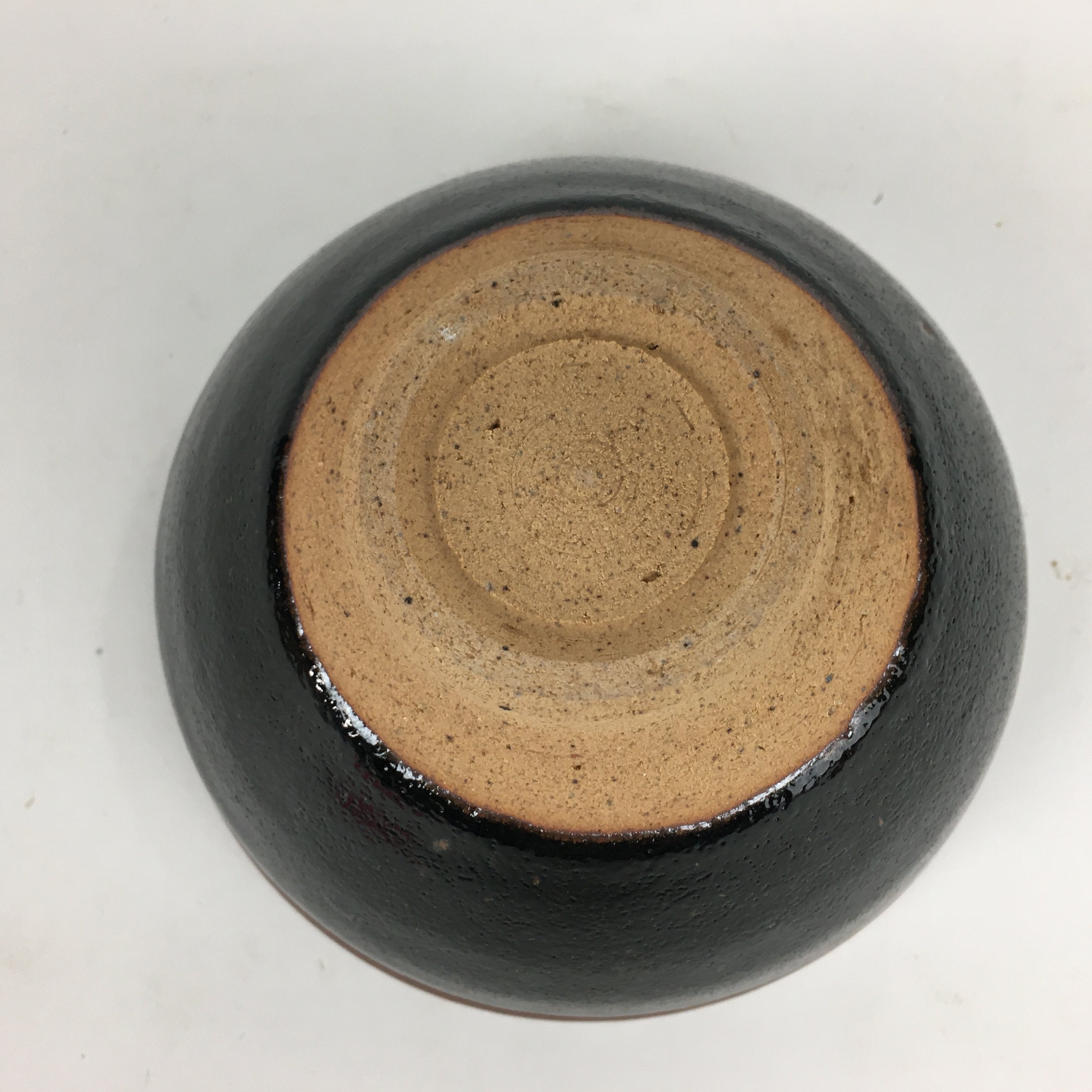 Japanese Ceramic Shigaraki Ware Tea Ceremony Bowl Vtg Black Brown Chawan GTB790