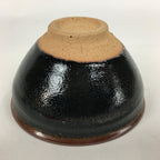 Japanese Ceramic Shigaraki Ware Tea Ceremony Bowl Vtg Black Brown Chawan GTB790