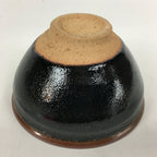 Japanese Ceramic Shigaraki Ware Tea Ceremony Bowl Vtg Black Brown Chawan GTB790