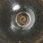 Japanese Ceramic Shigaraki Ware Tea Ceremony Bowl Vtg Black Brown Chawan GTB790