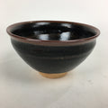 Japanese Ceramic Shigaraki Ware Tea Ceremony Bowl Vtg Black Brown Chawan GTB790
