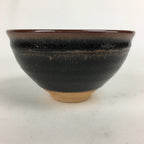 Japanese Ceramic Shigaraki Ware Tea Ceremony Bowl Vtg Black Brown Chawan GTB805
