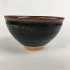 Japanese Ceramic Shigaraki Ware Tea Ceremony Bowl Vtg Black Brown Chawan GTB805