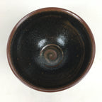 Japanese Ceramic Shigaraki Ware Tea Ceremony Bowl Vtg Black Brown Chawan GTB805