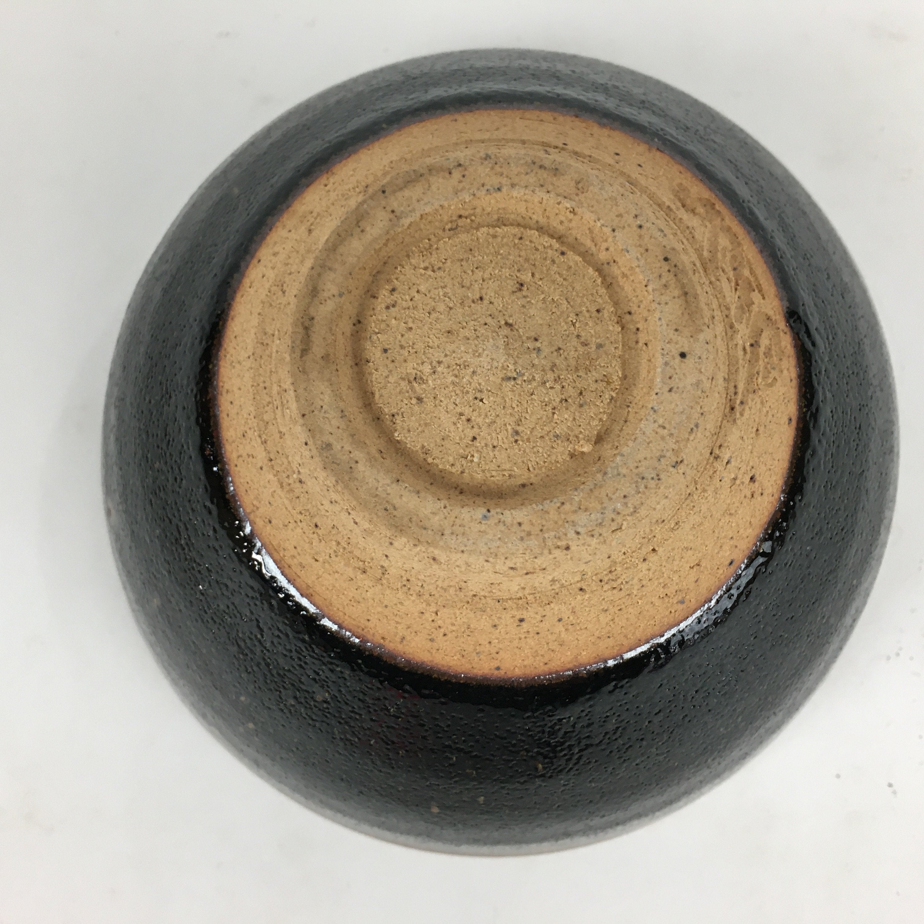 Japanese Ceramic Shigaraki Ware Tea Ceremony Bowl Vtg Black Brown Chawan GTB805