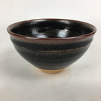 Japanese Ceramic Shigaraki Ware Tea Ceremony Bowl Vtg Black Brown Chawan GTB805