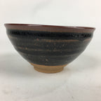 Japanese Ceramic Shigaraki Ware Tea Ceremony Bowl Vtg Black Brown Chawan GTB830