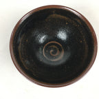 Japanese Ceramic Shigaraki Ware Tea Ceremony Bowl Vtg Black Brown Chawan GTB830