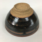 Japanese Ceramic Shigaraki Ware Tea Ceremony Bowl Vtg Black Brown Chawan GTB830