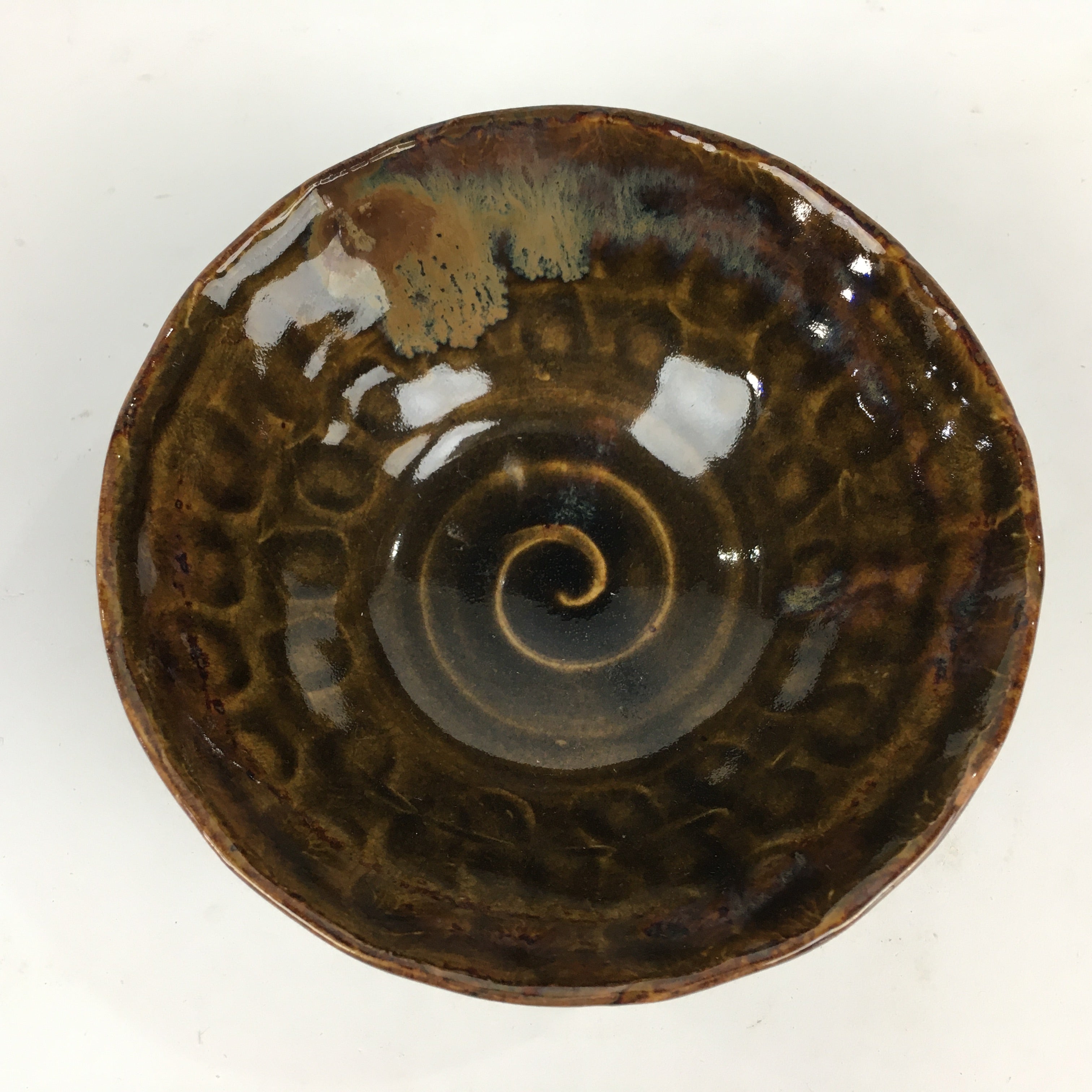 Japanese Ceramic Shigaraki Ware Tea Ceremony Bowl Vtg Brown Chawan GTB831